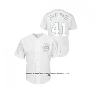 Camiseta Beisbol Hombre Chicago Cubs Steve Cishek 2019 Players Weekend Speedpass Replica Blanco