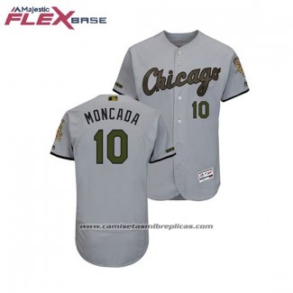 Camiseta Beisbol Hombre Chicago White Sox Yoan Moncada 2018 Dia de los Caidos Flex Base Gris