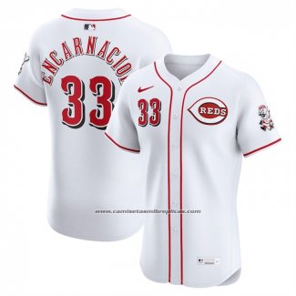 Camiseta Beisbol Hombre Cincinnati Reds Christian Encarnacion Strand Primera Elite Blanco