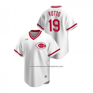 Camiseta Beisbol Hombre Cincinnati Reds Joey Votto Cooperstown Collection Primera Blanco