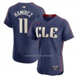 Camiseta Beisbol Hombre Cleveland Guardians Jose Ramirez City Connect Elite Azul