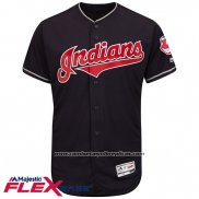 Camiseta Beisbol Hombre Cleveland Indians Blank Azul Flex Base Autentico Collection