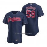 Camiseta Beisbol Hombre Cleveland Indians Carlos Carrasco Autentico Alterno 2020 Azul