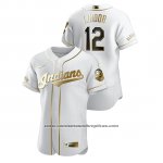 Camiseta Beisbol Hombre Cleveland Indians Francisco Lindor Golden Edition Autentico Blanco Camiseta Beisbol Hombre Cleveland Indians Francisco Lindor Golden Edition Autentico Blanco