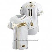 Camiseta Beisbol Hombre Cleveland Indians Jose Ramirez Golden Edition Autentico Blanco