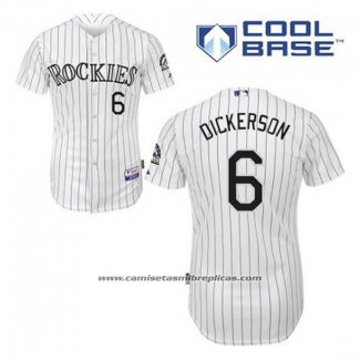 Camiseta Beisbol Hombre Colorado Rockies Corey Dickerson 6 Blanco Primera Cool Base