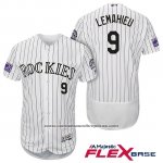 Camiseta Beisbol Hombre Colorado Rockies Dj Lemahieu 9 Blanco Autentico Collection Flex Base