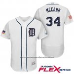 Camiseta Beisbol Hombre Detroit Tigers 2017 Estrellas y Rayas James Mccann Blanco Flex Base Camiseta Beisbol Hombre Detroit Tigers 2017 Estrellas y Rayas James Mccann Blanco Flex Base
