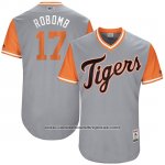 Camiseta Beisbol Hombre Detroit Tigers 2017 Little League World Series Andrew Romine Gris Camiseta Beisbol Hombre Detroit Tigers 2017 Little League World Series Andrew Romine Gris