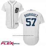 Camiseta Beisbol Hombre Detroit Tigers 57 Francisco Rodriguez Blanco Flex Base
