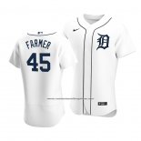 Camiseta Beisbol Hombre Detroit Tigers Buck Farmer Autentico Primera Blanco