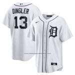 Camiseta Beisbol Hombre Detroit Tigers Dillon Dingler Primera Replica Blanco
