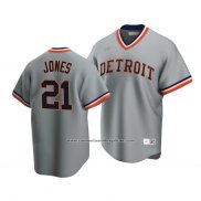 Camiseta Beisbol Hombre Detroit Tigers Jacoby Jones Cooperstown Collection Road Gris