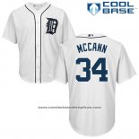 Camiseta Beisbol Hombre Detroit Tigers James Mccann Blanco Autentico Collection Cool Base