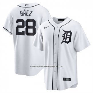 Camiseta Beisbol Hombre Detroit Tigers Javier Baez Primera Replica Blanco