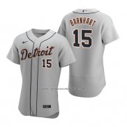 Camiseta Beisbol Hombre Detroit Tigers Tucker Barnhart Autentico Road Gris