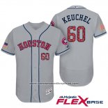 Camiseta Beisbol Hombre Houston Astros 2017 Estrellas y Rayas Dallas Keuchel Gris Flex Base