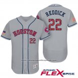 Camiseta Beisbol Hombre Houston Astros 2017 Estrellas y Rayas Josh Reddick Gris Flex Base