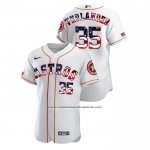 Camiseta Beisbol Hombre Houston Astros Justin Verlander 2020 Stars & Stripes 4th of July Blanco Camiseta Beisbol Hombre Houston Astros Justin Verlander 2020 Stars & Stripes 4th of July Blanco