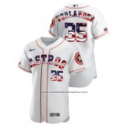 Camiseta Beisbol Hombre Houston Astros Justin Verlander 2020 Stars & Stripes 4th of July Blanco