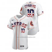 Camiseta Beisbol Hombre Houston Astros Yuli Gurriel 2020 Stars & Stripes 4th of July Blanco