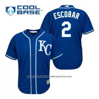 Camiseta Beisbol Hombre Kansas City Royals Alcides Escobar 2 Azul Alterno Cool Base