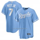 Camiseta Beisbol Hombre Kansas City Royals Bobby Witt Jr Alterno Replica Azul