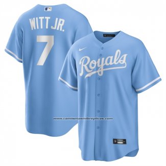 Camiseta Beisbol Hombre Kansas City Royals Bobby Witt Jr Alterno Replica Azul