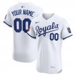 Camiseta Beisbol Hombre Kansas City Royals Elite Personalizada Blanco