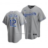 Camiseta Beisbol Hombre Kansas City Royals Jorge Soler Replica Cool Base Road Gris