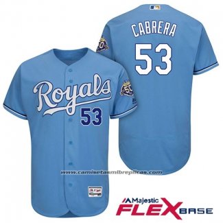 Camiseta Beisbol Hombre Kansas City Royals Melky Cabrera Light Azul Flex Base