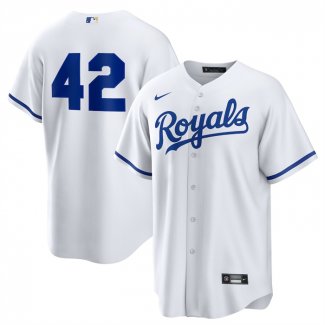 Camiseta Beisbol Hombre Kansas City Royals Primera Replica Jackie Robinson Blanco