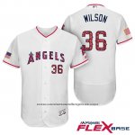 Camiseta Beisbol Hombre Los Angeles Angels 2017 Estrellas y Rayas C.j. Wilson Blanco Flex Base Camiseta Beisbol Hombre Los Angeles Angels 2017 Estrellas y Rayas C.j. Wilson Blanco Flex Base