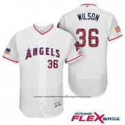 Camiseta Beisbol Hombre Los Angeles Angels 2017 Estrellas y Rayas C.j. Wilson Blanco Flex Base