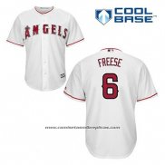 Camiseta Beisbol Hombre Los Angeles Angels David Freese 6 Blanco Primera Cool Base