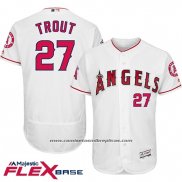 Camiseta Beisbol Hombre Los Angeles Angels Mike Trout Blanco Autentico Collection Flex Base