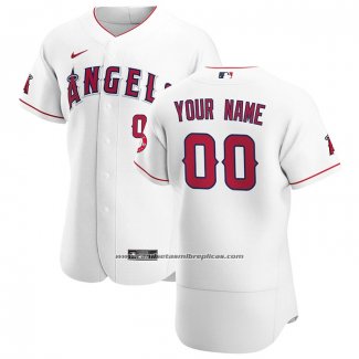 Camiseta Beisbol Hombre Los Angeles Angels Personalizada Autentico Primera Blanco