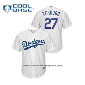 Camiseta Beisbol Hombre Los Angeles Dodgers Alex Verdugo Cool Base Blanco
