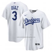 Camiseta Beisbol Hombre Los Angeles Dodgers Edwin Diaz Primera Replica Blanco
