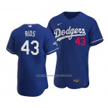 Camiseta Beisbol Hombre Los Angeles Dodgers Edwin Rios 2020 Autentico Alterno Azul