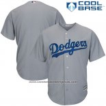 Camiseta Beisbol Hombre Los Angeles Dodgers Gris Cool Base