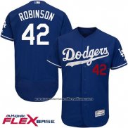 Camiseta Beisbol Hombre Los Angeles Dodgers Jackie Robinson Autentico Collection Flex Base Azul