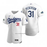 Camiseta Beisbol Hombre Los Angeles Dodgers Joc Pederson Autentico 2020 Primera Blanco