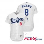 Camiseta Beisbol Hombre Los Angeles Dodgers Manny Machado Flex Base Autentico Collezione Primera Blanco