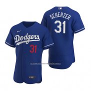 Camiseta Beisbol Hombre Los Angeles Dodgers Max Scherzer Autentico Alterno Azul