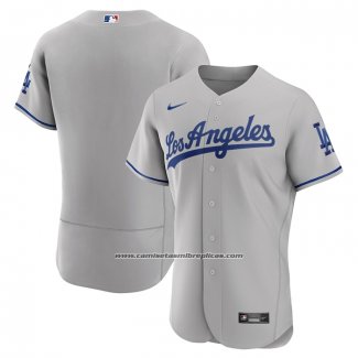 Camiseta Beisbol Hombre Los Angeles Dodgers Road Autentico Gris