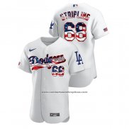 Camiseta Beisbol Hombre Los Angeles Dodgers Ross Stripling 2020 Stars & Stripes 4th of July Blanco