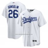Camiseta Beisbol Hombre Los Angeles Dodgers Tony Gonsolin Primera Replica Blanco