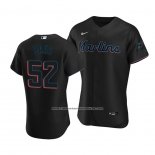 Camiseta Beisbol Hombre Miami Marlins Anthony Bass Autentico Alterno Negro