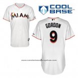 Camiseta Beisbol Hombre Miami Marlins Dee Gordon 9 Blanco Primera Cool Base